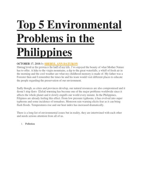 top  environmental problems   philippines human overpopulation