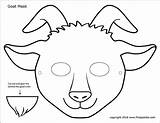 Goat Printable Mask Masks Coloring Templates Firstpalette Pages sketch template