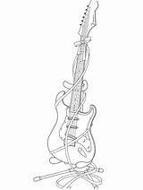 Coloring Pages Guitar Printable sketch template