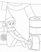 Elf Coloring Shelf Pages Printable Paper Toilet Decorate Version sketch template