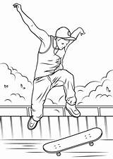 Skateboard Coloring Jump Pages Drawing Printable Board Skateboarding Coloriage Ramps Good Categories Choose sketch template