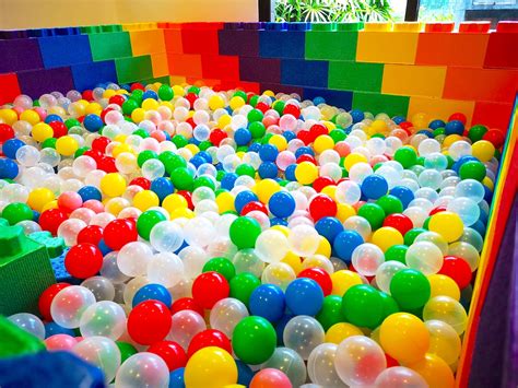 small rainbow ball pit rental party people