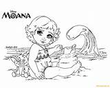 Moana Pages Coloring Lineart Online Color sketch template