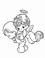 Precious Moments Angel Coloring Pages Baby Angels Drawing Guardian Clipart Girl Boy Line Printable Print Kids Color Cliparts Sheets Drawings sketch template