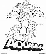 Coloring Dc Pages Cartoon Happy Aquaman Printable sketch template