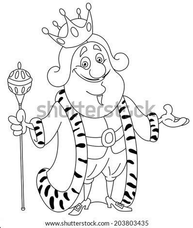 outlined king vector illustration coloring page stock vector royalty