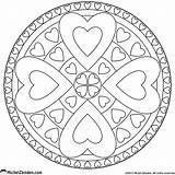 Mandala Coloring Pages Heart Fall Simple Mandalas Leaves Printable Valentine Choose Board Getcolorings Biz sketch template