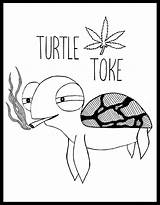 Trippy Drawings Stoner Easy Weed Drawing Coloring Marijuana Sketches Leaf Pot Pages Sketch Turtle Alien Color Cute Cannabis High Dope sketch template