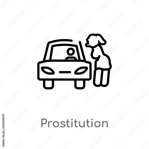outline prostitution vector icon isolated black simple line element