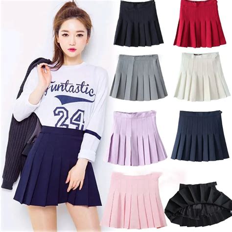 buy women ladies skirts  womens pleated uniforms skirt  women students