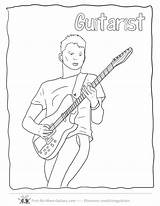 Coloring Pages Rocker Getcolorings Guitar Player sketch template