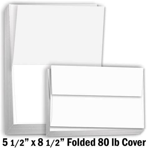 hamilco card stock folded blank cards  envelopes      scored white cardstock