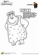 Coloriage Croods Thunk sketch template