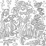 Coloring Mermaid Color Pages Underwater Therapy Save sketch template
