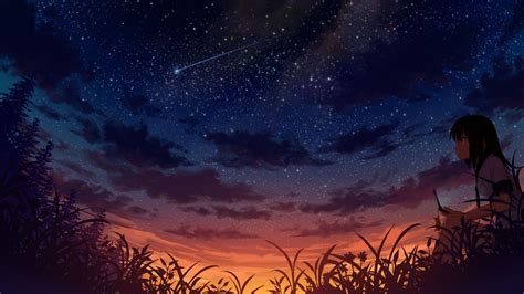 anime night sky wallpapers top  anime night sky backgrounds wallpaperaccess