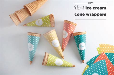 pretty  pistachio national ice cream cone day diy wrappers
