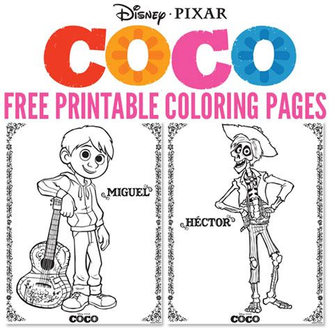 printables disneypixar coco coloring pages magic filled memories