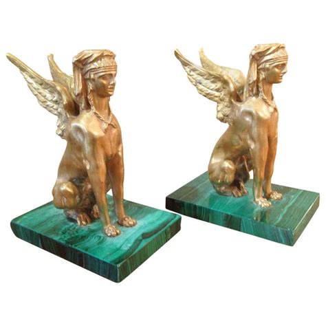Pair Of Antique Egyptian Sphinx Sculptures For Sale At 1stdibs