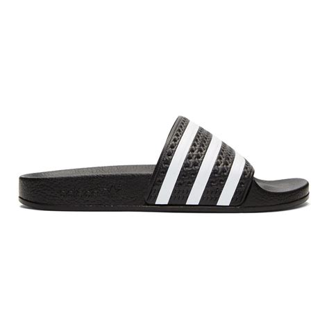 adidas originals rubber black adilette  lyst