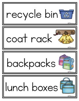 classroom labels  pictures  kindergarten