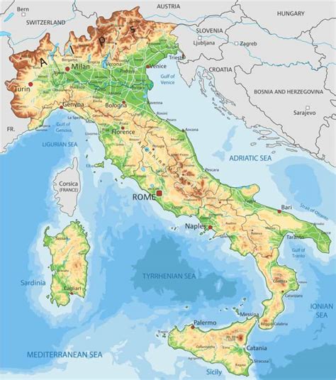 Italia En Mapas Mapas Políticos Y Físicos Para Descargar
