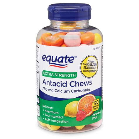 equate extra strength heartburn antacid relief chews assorted fruit  ct walmartcom