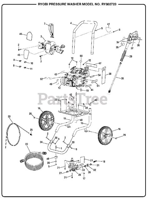 ryobi ry   ryobi pressure washer general assembly parts lookup  diagrams