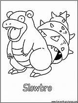 Slowbro Coloring Pokemon Pages Fun Colouring Printable Book Water Kids Drawings sketch template