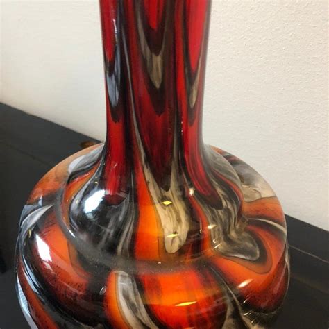 Vintage Italian Orange Vase In Murano Glass Design Market