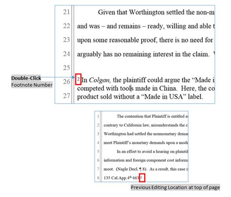 microsoft word footnotes navigate  scrolling word automation