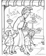 Coloring Pages Grandparents Kids Candy Activities Sheets Helping Others Shopping Go Printable Store Grandmother Holiday Grandma Reading Grandparent Printing Activity sketch template