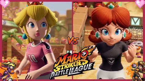 💗 mario strikers battle league peach vs daisy 💗 youtube