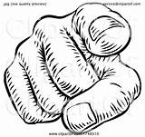 Woodcut Pointing Finger sketch template