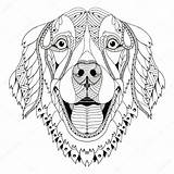 Golden Retriever Zentangle Coloring Dog Para Mandalas Freehand Pattern Perro Guardado Depositphotos Desde Sp Animales Colorear Imagenes sketch template
