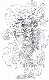 Phoenix Tattoo Rising Japanese Line Dragon Google Drawing Tattoos Chinese Traditional Search sketch template