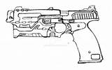 Pistol Drawing Handgun Futuristic Getdrawings Automatic sketch template
