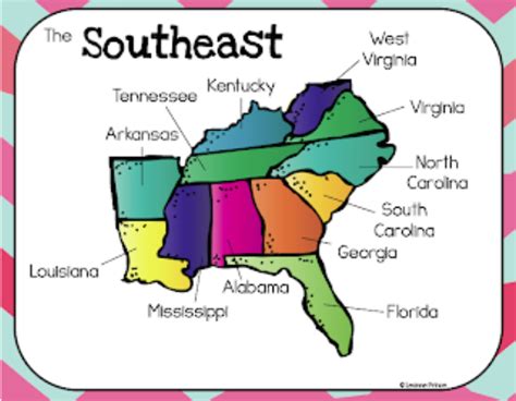 southeast region states  capitals diagram quizlet