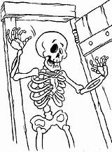 Coloring Skeleton Halloween Pages Print Allkidsnetwork sketch template