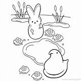 Peeps Marshmallow Bunnies Xcolorings Marshmallows sketch template
