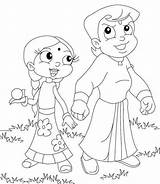 Bheem Coloring Pages Chota Kids Chhota Krishna Printable Characters Cartoon Colouring Drawing Dkidspage Color Drawings Places Visit Easy Choose Board sketch template