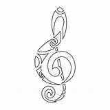 Tattoo Coloring Clef Tribal Treble Stencils Tattoos Stencil Music Musical Pages Designs Note Google Outline Letter Notes Fansshare Private Musicnote sketch template