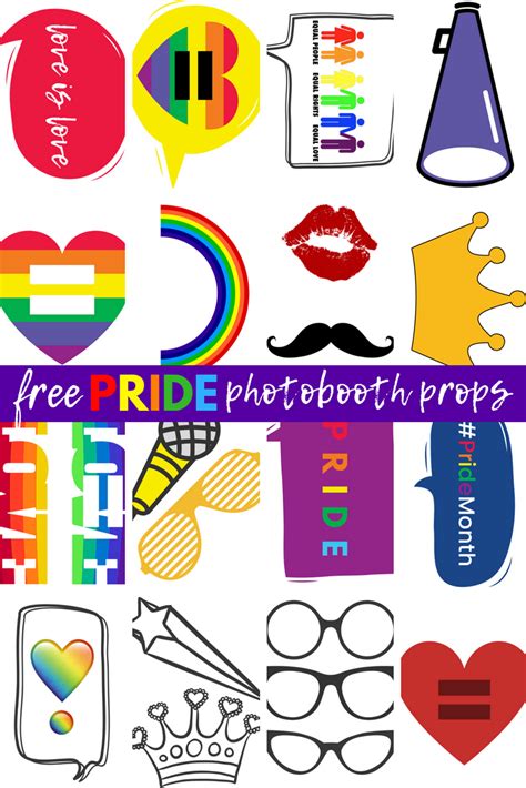 printable pride photo booth props photo booth printables