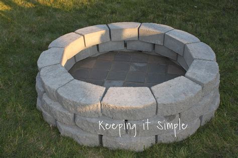 keeping  simple   build  diy fire pit