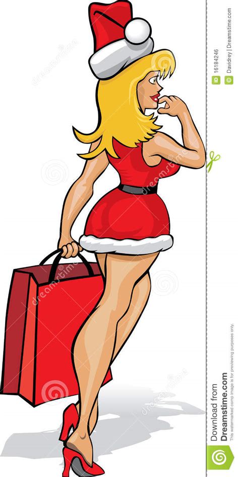 mrs claus shopping stock vector illustration of miniskirt 16184246