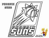 Coloring Pages Nba Suns Basketball Phoenix Logo Color Sheet Sheets Kevin Garnett Dunking Nuggets sketch template