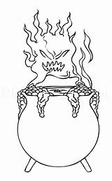 Cauldron Dragoart Witches sketch template