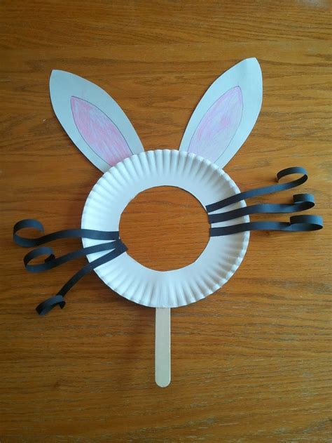 paper plate bunny mask munchkins  mayhem