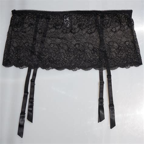 women garters black lace garter belt 4 straps metal buckles clips sexy