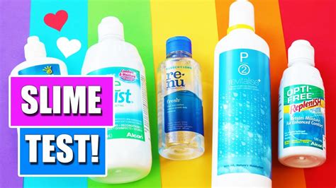 slime test  contact lens solution      slime youtube