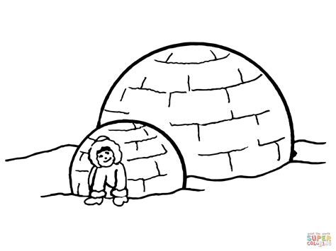 eskimo igloo house coloring page sketch coloring page